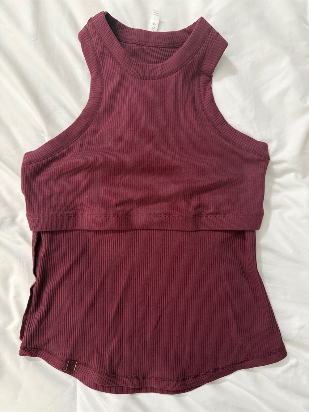 Fabletics Ribbed Tank Top - Burgundy - Picture 4 of 4